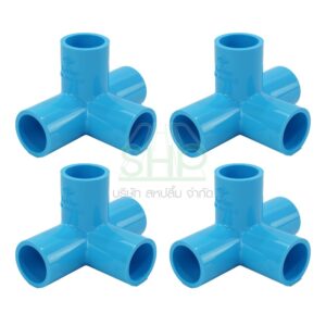 สี่ทางตั้งฉากPVC น้ำไทย ขนาด 3/4" (6หุน) THAIPIPEจำนวน 4ชิ้น/แพ็ค