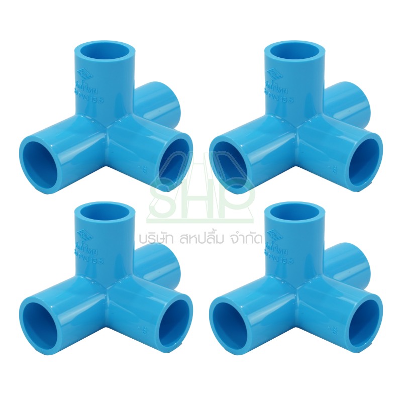 สี่ทางตั้งฉากPVC น้ำไทย ขนาด 3/4" (6หุน) THAIPIPEจำนวน 4ชิ้น/แพ็ค
